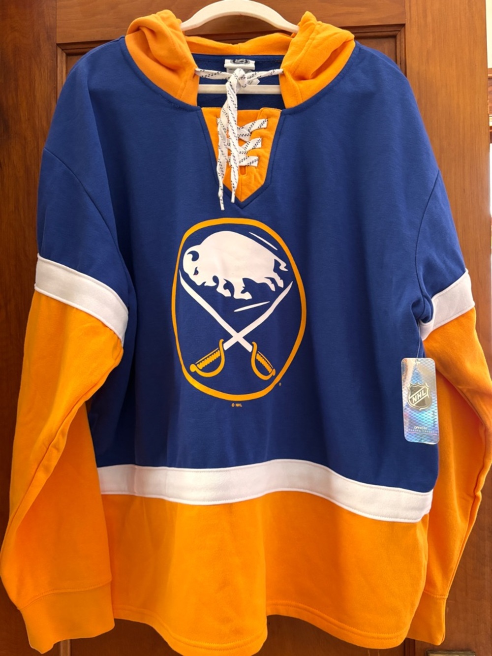 Buffalo Sabers Jersey Style Hoodie Sweatshirt Men’s XL New With Tags